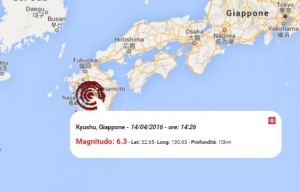 Terremoto oggi Giappone, 15 aprile 2016: ieri forti scosse M 6.3 e M 6.1 sull'Isola Kyushu, 9 morti