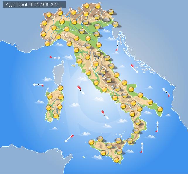 Previsioni meteo per domani 19 Aprile 2016