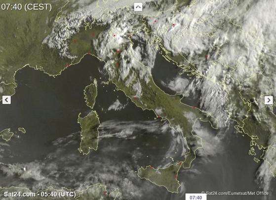 Tempo in atto: temporali sulle Regioni di Nord-Est, stabile e soleggiato sul resto d'Italia - sat24.com Tempo in atto: temporali sulle Regioni di Nord-Est, stabile e soleggiato sul resto d'Italia - sat24.com