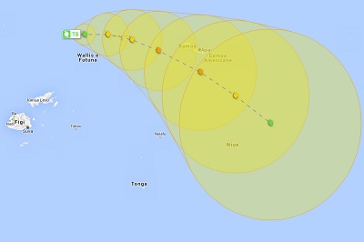 Il ciclone tropicale Amos interesserà nei prossimi giorni le Isole Samoa, dove è alto rischio che possa causare alluvioni lampo