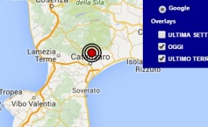 Terremoto oggi Calabria 21 aprile 2016 sequenza sismica in provincia di Catanzaro, M 2.5, 2.4 e 2.3, dati Ingv