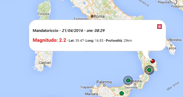 Terremoto oggi Calabria, 21 aprile 2016: scosse M 2.5 in provincia di Catanzaro e M 2.2 in provincia di Cosenza - Dati Ingv