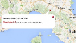 Terremoto oggi Calabria ed Emilia Romagna, 26 aprile 2016: scosse M 2.2 provincia di Imperia e M 2.2 provincia di Reggio Emilia - Dati Ingv