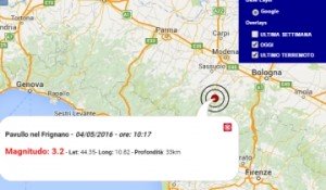 Terremoto oggi Emilia Romagna 4 maggio 2016: scossa M 3.2 in provincia di Modena - Dati Ingv Terremoto oggi Emilia Romagna 4 maggio 2016 scossa M 3.2 in provincia di Modena - Dati Ingv