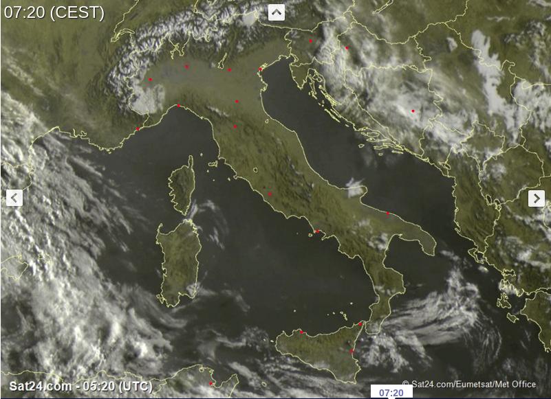 METEO / Tempo in atto: soleggiato sull'Italia ma attenzione ai temporali nel pomeriggio - sat24.com METEO / Tempo in atto: soleggiato sull'Italia ma attenzione ai temporali nel pomeriggio - sat24.com
