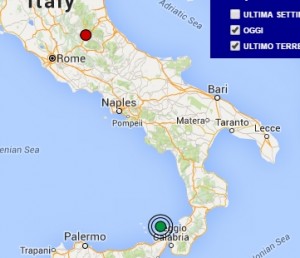 Terremoto oggi 7 maggio 2016 ieri scossa M 2.1 all'Aquila, in nottata M 2.4 Tirreno Meridionale - Dati Ingv