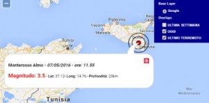Terremoto oggi Sicilia 7 maggio 2016 scossa M 3.5 provincia di Ragusa - Dati Ingv