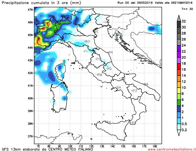 Precipitazioni più intense da stanotte al Nord