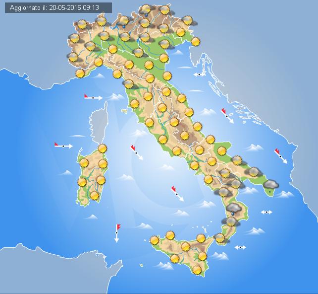 Previsioni Meteo Italia, domani 21 Maggio