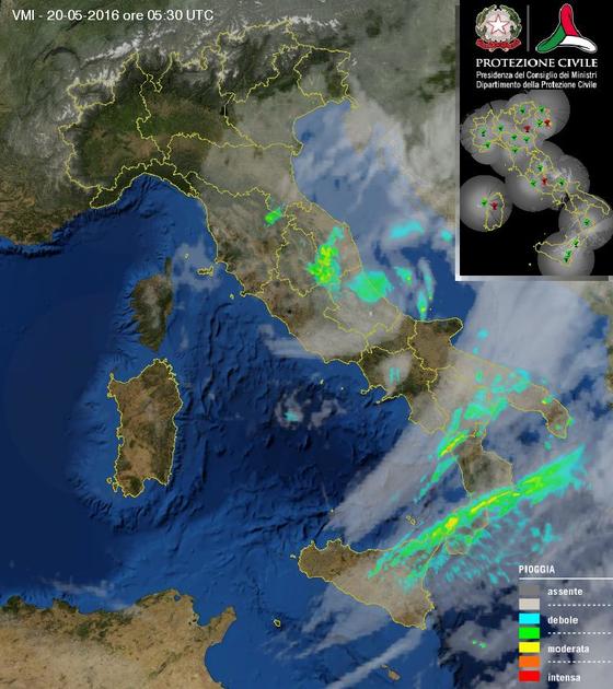 Precipitazioni in atto al momento sull'Italia - protezionecivile.gov.it Precipitazioni in atto al momento sull'Italia - protezionecivile.gov.it