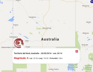 Terremoto Australia 20 maggio 2016, forte scossa M 6.0 nel Territorio del Nord