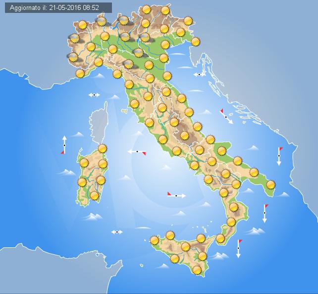 Previsioni Meteo Italia, domani 22 Maggio