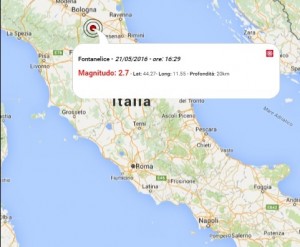 Terremoto oggi Sicilia ed Emilia Romagna, sabato 21 maggio 2016 - Dati Ingv
