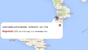 Terremoto oggi Sicilia e Calabria, 3 giugno 2016: scossa M 3.9 Canale di Sicilia, M 2.3 Costa Calabra - Dati Ingv