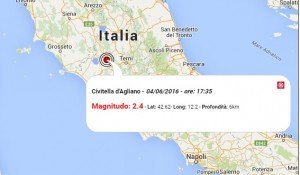Terremoto oggi Lazio 4 giugno 2016: scossa M 2.4 in provincia di Viterbo - Dati Ingv