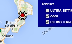 Terremoto oggi Calabria 6 giugno 2016 scossa M 2.5 nei pressi di Catanzaro - Dati Ingv