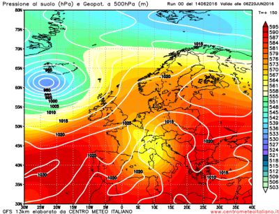 Gfs 00z di questa mattina: emissione rielaborata graficamente dal nostro centro di calcolo - Centro Meteo Italiano