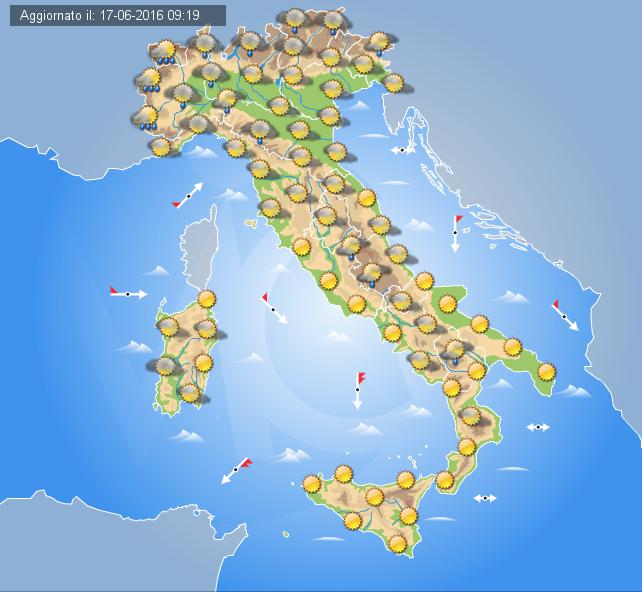 Previsioni Meteo Italia, domani 18 Giugno 