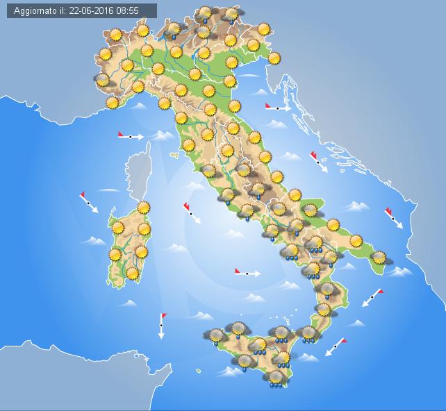 Previsioni Meteo Italia, domani 23 Giugno