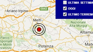 Terremoto oggi Basilicata 22 giugno 2016 scossa M 2.7 provincia di Potenza - Dati Ingv