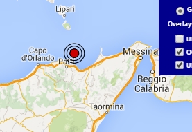 Terremoto oggi Sicilia 23 giugno 2016 scosse M 2.3 e 2.1 costa siciliana nord orientale - Dati Ingv