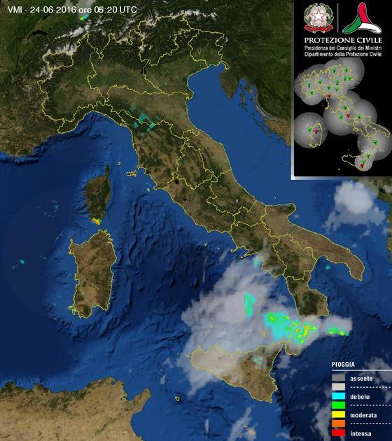 Goccia fredda in azione al Sud Italia con acquazzoni e temporali sparsi - protezionecivile.gov.it
