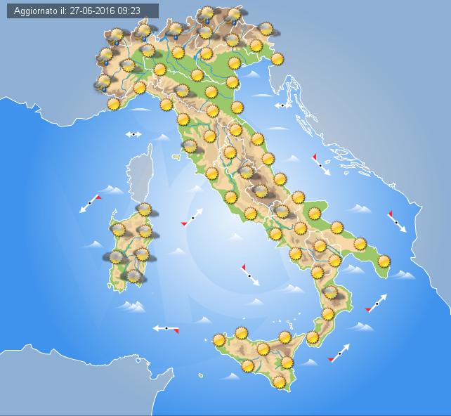 Previsioni Meteo Italia, domani 28 Giugno