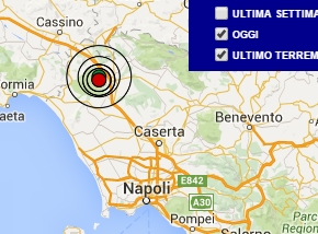 Terremoto oggi Campania 28 giugno 2016 scossa M 3.5 in provincia di Caserta - Dati Ingv