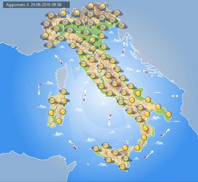 Previsioni Meteo Italia, domani 30 Giugno 2016