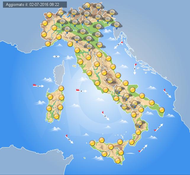 Previsioni Meteo Italia, domani 3 Luglio 2016 