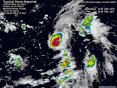 Tifone Nepartak finisce il periodo record di assenza di sistemi nel Pacifico nord occidentale