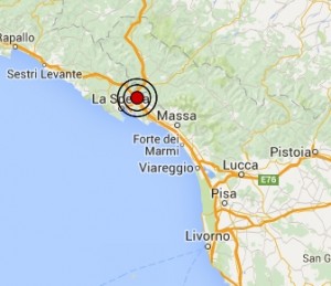 Terremoto oggi Liguria 7 luglio 2016 scossa M 2.7 a La Spezia - Dati Ingv