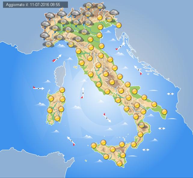 Previsioni Meteo Italia, domani 12 Luglio 2016