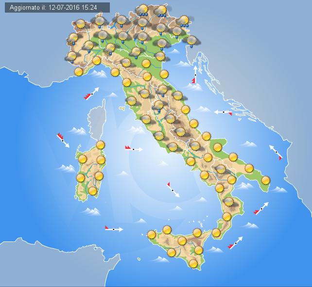 Previsioni Meteo Italia, domani 13 Luglio 2016
