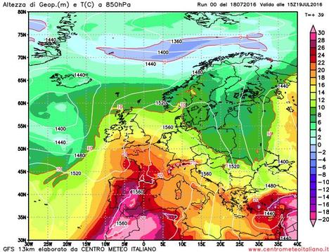 L'anticiclone Africano porta un'ondata di caldo sull'Europa Occidentale: temperature fino a +45 gradi in Spagna e +40 gradi in Francia