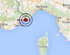 Terremoto oggi Liguria 25 luglio 2016 scossa M 3.0 costa ligure occidentale - Dati Ingv