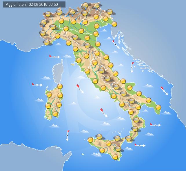 Previsioni Meteo Domani 3 Agosto 2016