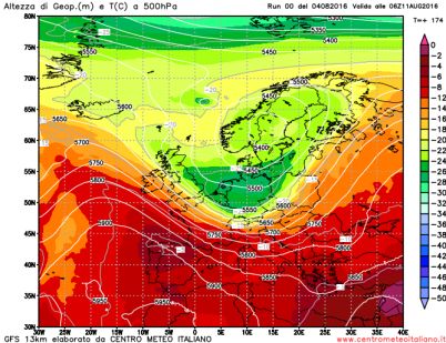 Analisi modelli 4 agosto 2016: verso la conferma dell'affondo sull'Europa centrale la prossima settimana - Elaborazione grafica CMI