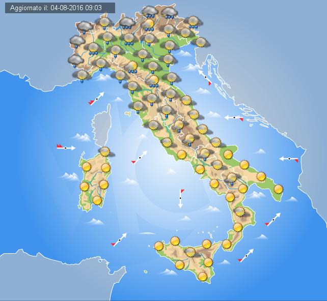 Previsioni Meteo Domani 5 Agosto 2016