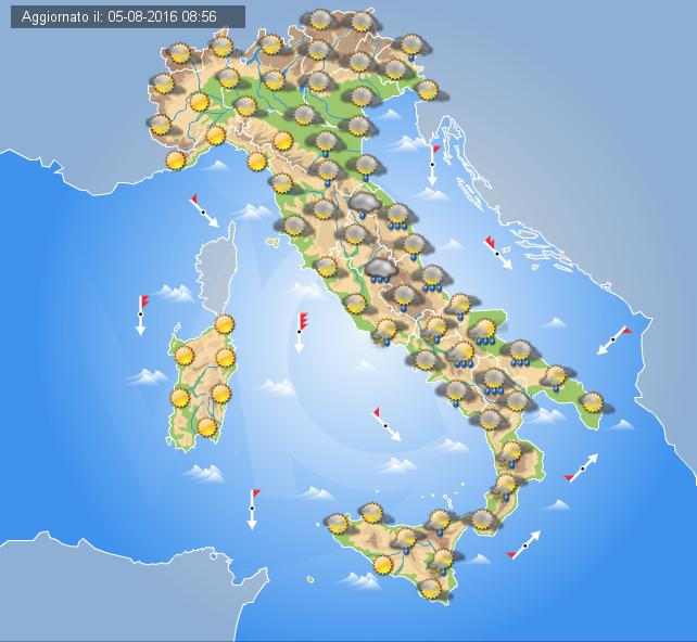 Previsioni Meteo Domani 6 Agosto 2016