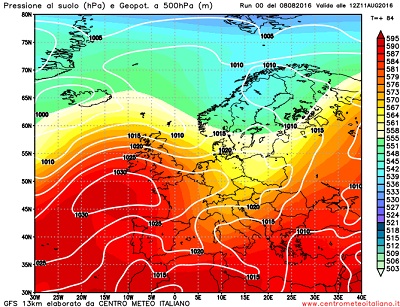 Analisi modelli Gfs00Z: tempo instabile specie al Nord, anticiclone poi dal fine settimana