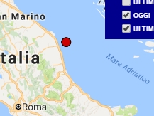 Terremoto oggi Marche 8 agosto 2016 scossa M 2.2 costa marchigiana fermana - Dati Ingv