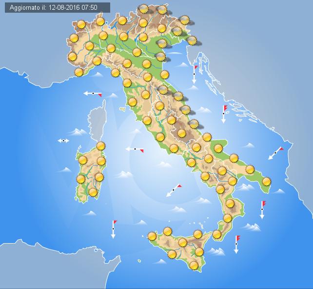 Previsioni Meteo Domani 13 Agosto 2016