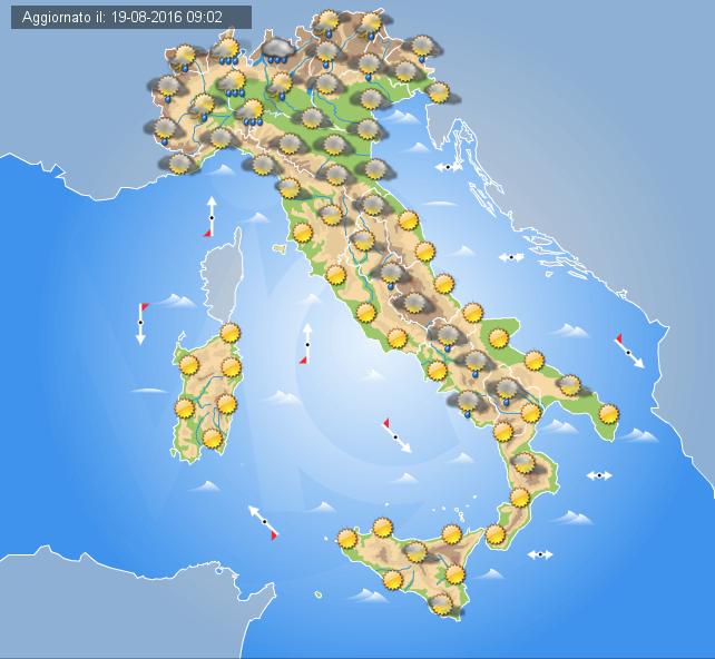 Previsioni Meteo Domani 20 Agosto 2016 