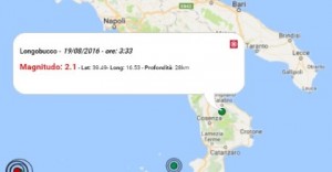 Terremoto oggi Calabria, 19 agosto 2016: lieve scossa M 2.1 in provincia di Cosenza - Dati INGV