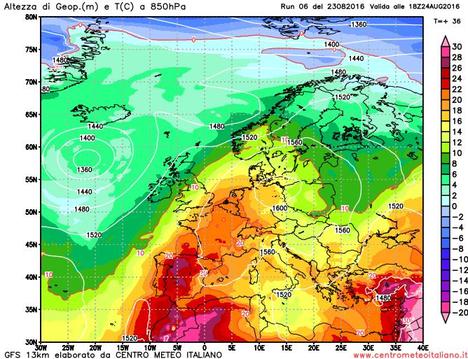 Ondata di caldo africano in espansione nei prossimi giorni sull'Europa