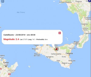 Terremoto oggi Sicilia 23 agosto 2016: scossa M 2.4 in provincia di Palermo - Dati Ingv