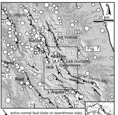 Dalla ricerca ''Seismogenesis in Central Apennines, Italy: an integrated analysis of minor earthquake sequences and structural data in the Amatrice-Campotosto area'' - ANNALS OF GEOPHYSICS, VOL. 47, N. 6, December 2004