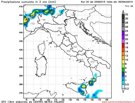 Temporali Italia: prevale l'anticiclone ma locali fenomeni interesseranno ancora il Sud e localmente le Alpi.