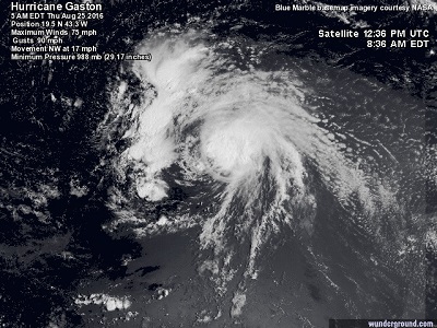 Uragano Gaston venti fino a 120 kmh per la settima tempesta dell'Atlantico
